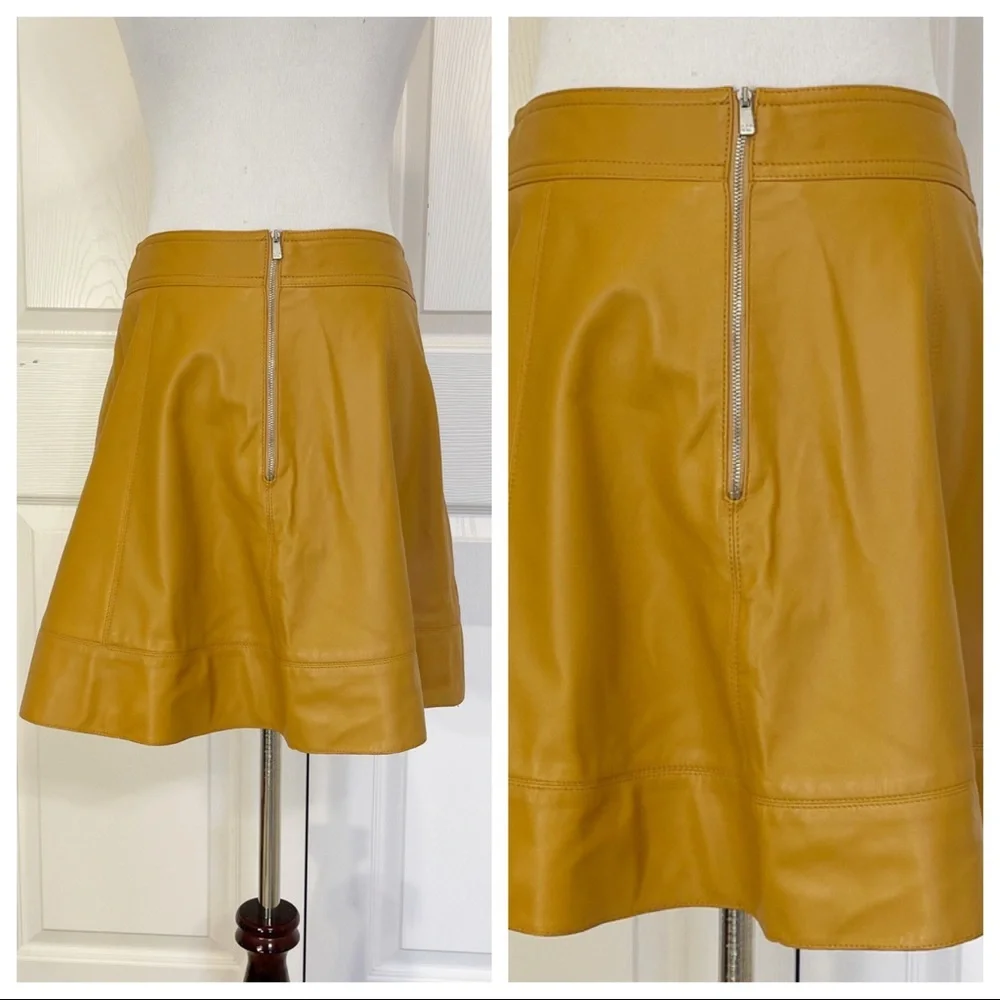 Leather! MICHAEL KORS Flared Leather Mini Skirt